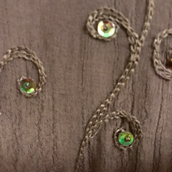 Long Purple Dress with Green Iridescent Sequins - Picture 6 of 12